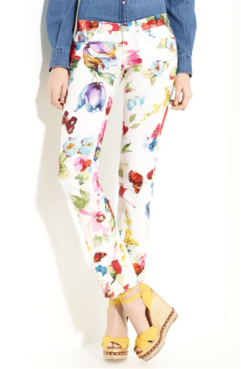 dolce and gabbana floral print trousers|Cotton pants with nocturnal flower print .